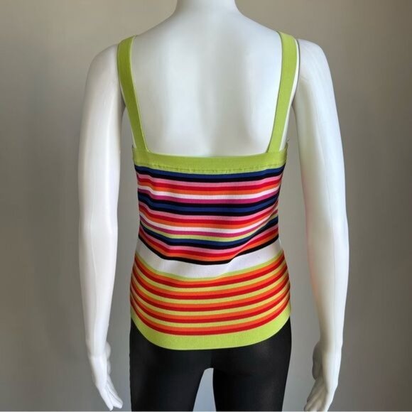 Cyrus Striped Multicolor Sleeveless V-Neck Camisole - M - Picture 2 of 7